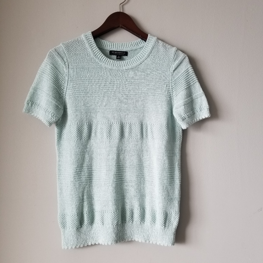Banana Republic 100% Italian Linen Mint Sweater